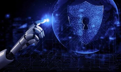 Future artificial intelligence robot and cyborg. 3D illustration. Stock-Illustration