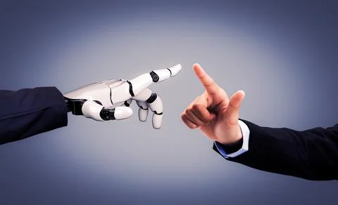 Future artificial intelligence robot and cyborg. 3D illustration. Stock Illustration