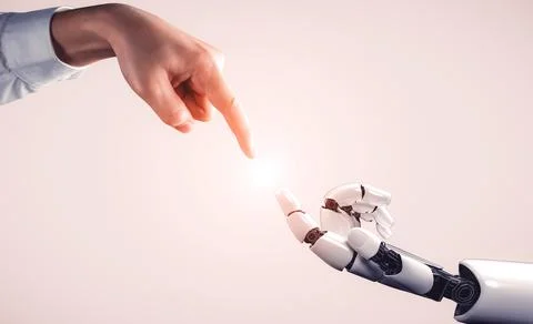 Future artificial intelligence robot and cyborg. 3D illustration. Stock Illustration