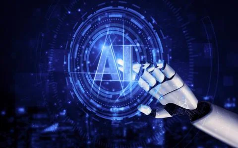 Future artificial intelligence robot and cyborg. 3D illustration. 스톡 일러스트