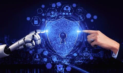 Future artificial intelligence robot and cyborg. 3D illustration. Stock Illustration