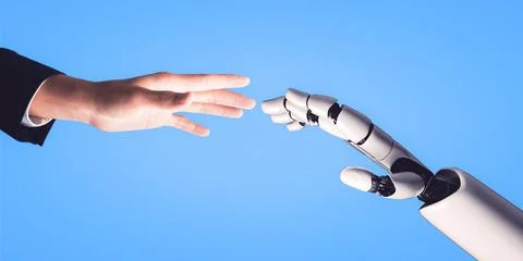 Future artificial intelligence robot and cyborg. 3D illustration. 스톡 일러스트