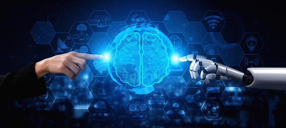 Future artificial intelligence robot and cyborg. 写真素材