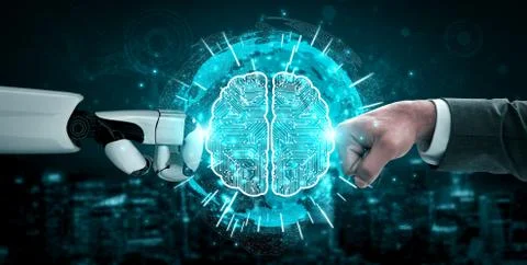 Future artificial intelligence robot and cyborg. 写真素材