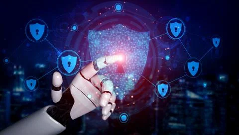 Future artificial intelligence robot and cyborg. 스톡 사진