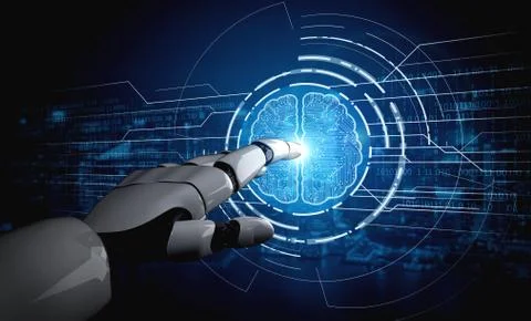 Future artificial intelligence robot and cyborg. 스톡 사진