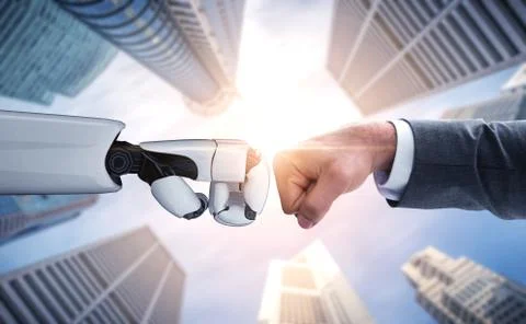 Future artificial intelligence robot and cyborg. Stock Photos