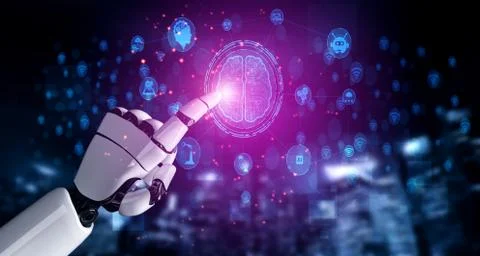 Future artificial intelligence robot and cyborg. 写真素材