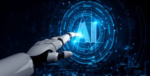 Future artificial intelligence robot and cyborg. 스톡 사진