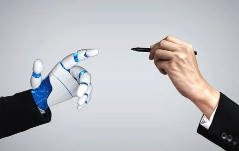 Future artificial intelligence robot and cyborg. Stock Photos