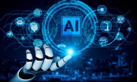 Future artificial intelligence robot and cyborg. 스톡 사진