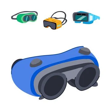 Future augmented reality and virtual reality development glasses concept Stock Illustration