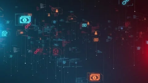 Future of Banking with Blockchain and Smart Contract Integration Stock Footage 262505816