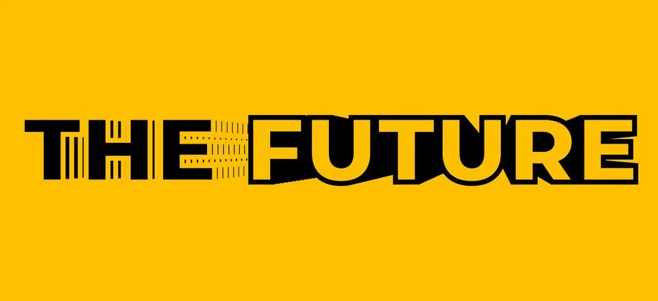 The future bold typography style with black and yellow color Stock Illustration