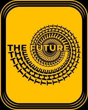 The future bold typography style with black and yellow colors 库存插图