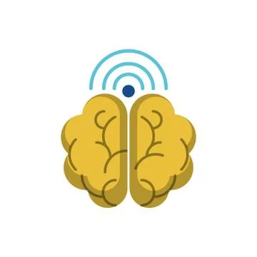 Future brain icon flat design Stock Illustration