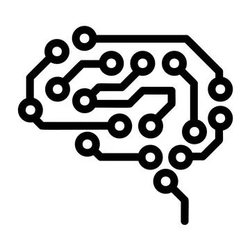 Future brain icon, outline style イラスト素材