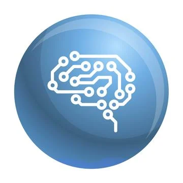 Future brain icon, outline style Illustrazione stock