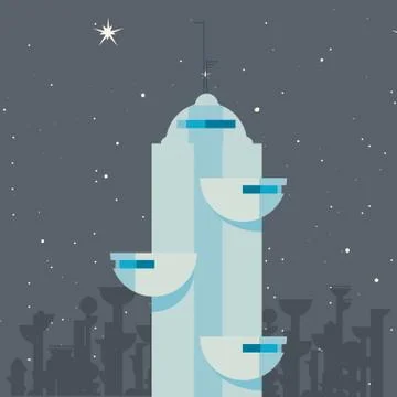 Future building architecture Ilustración de archivo