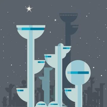 Future building architecture Ilustración de archivo