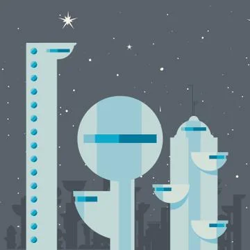 Future building architecture Ilustración de archivo