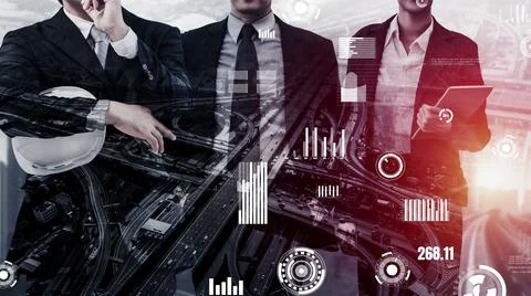 Future building construction and inventive engineering project Stock Photos
