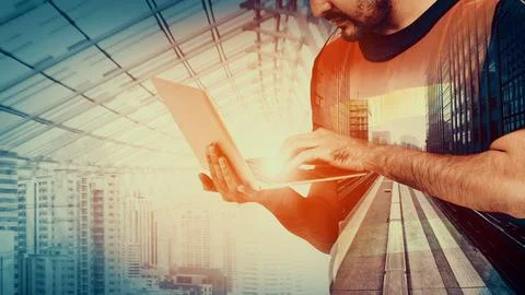 Future building construction and inventive engineering project Foto stock