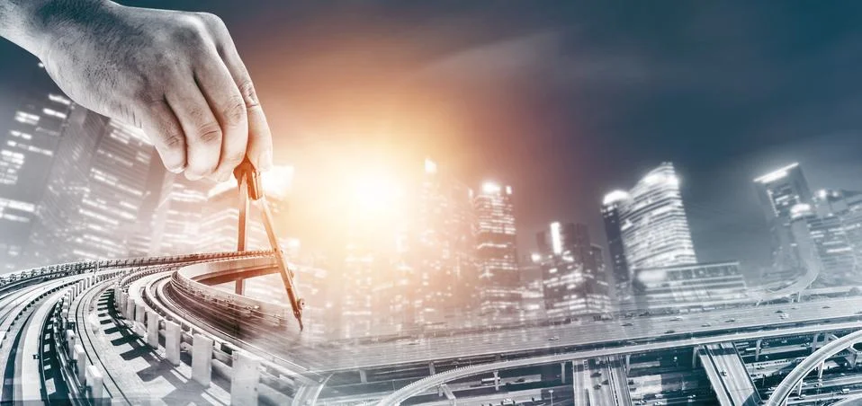 Future building construction engineering project. Stock Photos