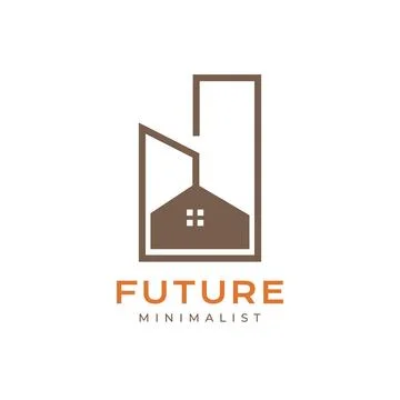 Future building home minimalist simple clean modern architect roof logo des.. Ilustración de archivo