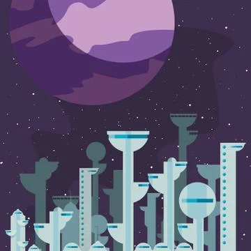 Future buildings architecture planet Ilustración de archivo