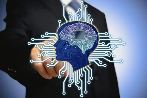Future business concept using artificial intelligence technology Stock Photos