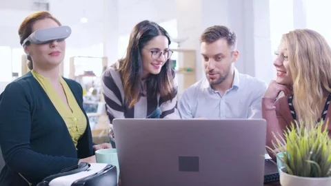 Future Of Business Developing Futuristic Technology 3D Hologram Game Developers Stock Footage 77414140