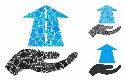 Future care hand Composition Icon of Ragged Items Stock Illustration