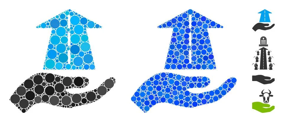 Future Care Hand Composition Icon of Circles Stock Illustration