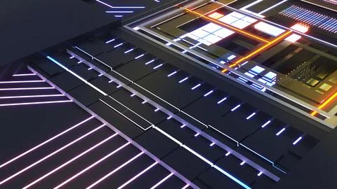 Future central processing unit,working processing technology,Nanotechnology.. Stock Photos