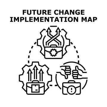 Future change implementation map diagram concept イラスト素材