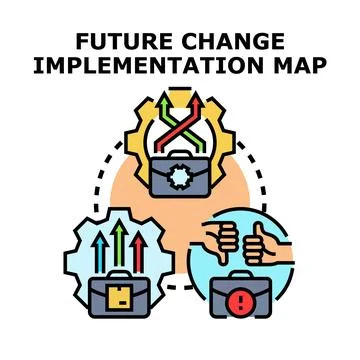 Future change implementation map diagram concept 库存插图