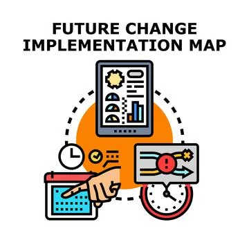 Future change implementation mapping for business strategy 库存插图