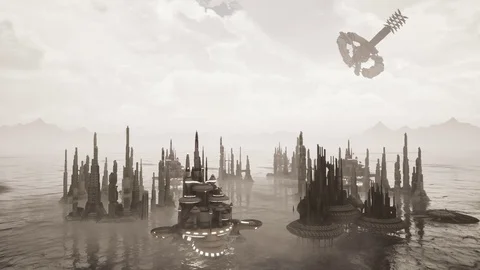 Future city 3D animation . Apocalypse concept Video stock 98243552