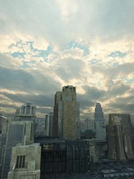 Future City After the Storm Stock Illustration