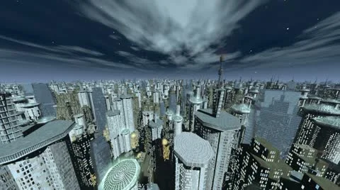 Future city fly over Stock-Footage 11907455