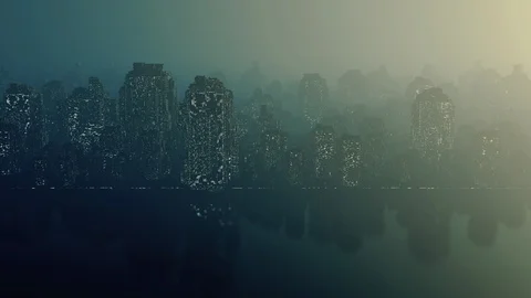 Future City Flyby Stock Footage 103636602