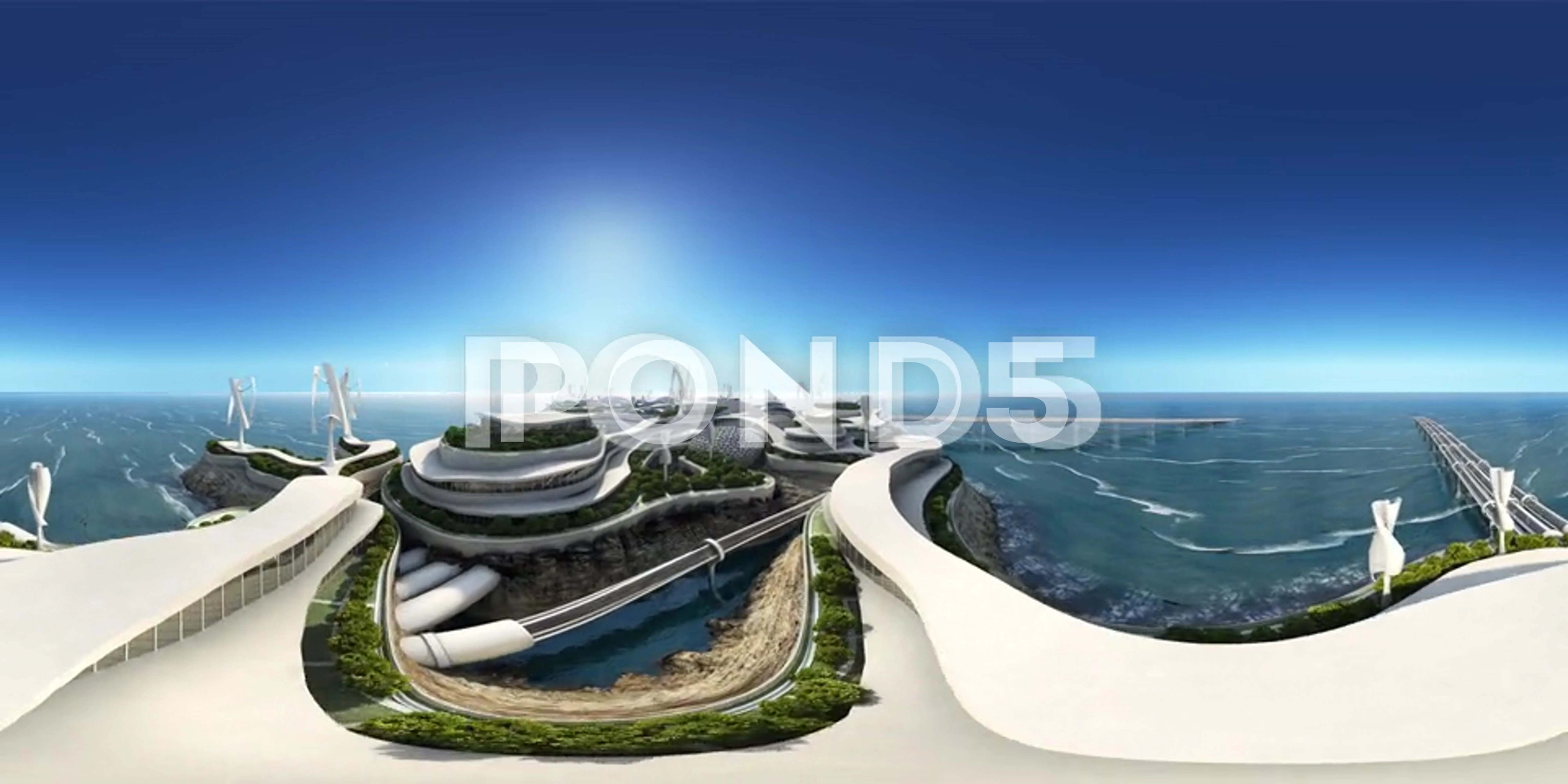 Future city in the 8K 360VR Stock Video Pond5