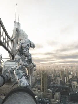 Future City - Robot Sentinel Stock Illustration