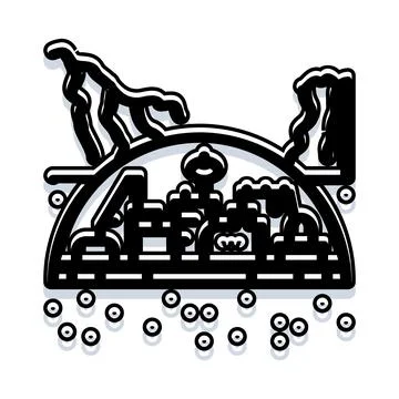 Future city under protective dome illustration Stock Illustration