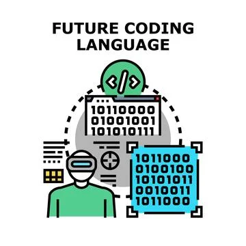 Future coding language development using virtual technology Stock-Illustration