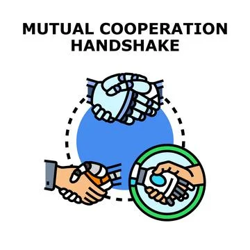 Future collaboration handshakes between human and robot Stock Illustration