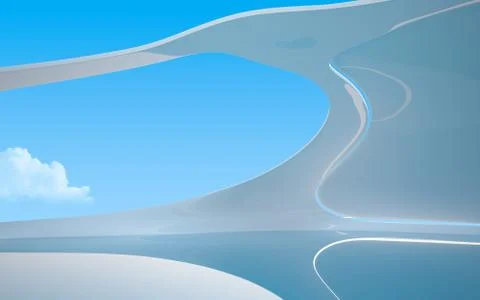 Future collection - blue interior template Illustrazione stock