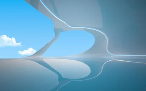 Future collection - blue interior template Stock Illustration