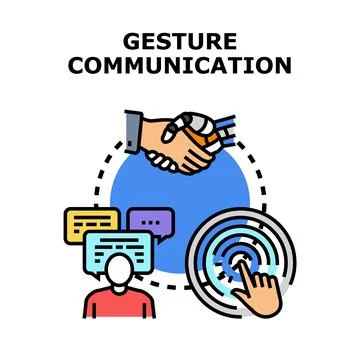 Future communication concept showing human robot interaction Stock Illustration